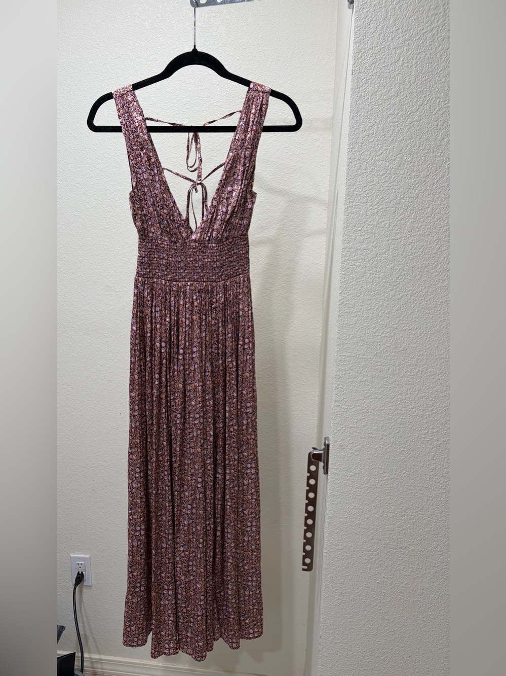 J. Crew - Pink Floral Smocked Waist Maxi Dress